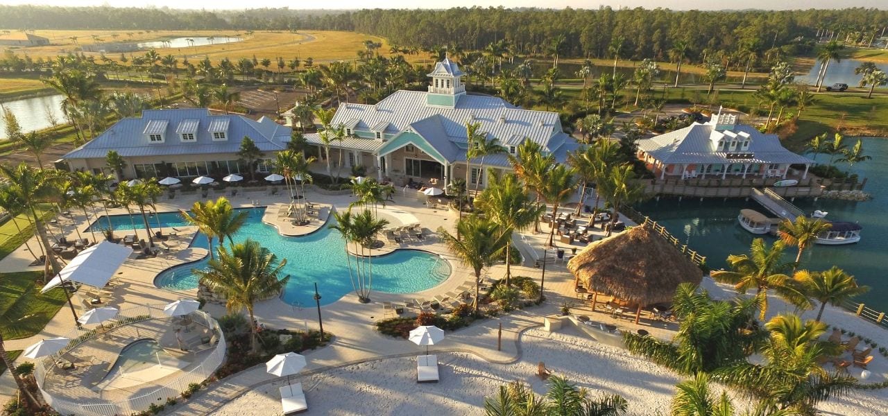 Aerial of the Island Club at Naples Reserve in Naples FL