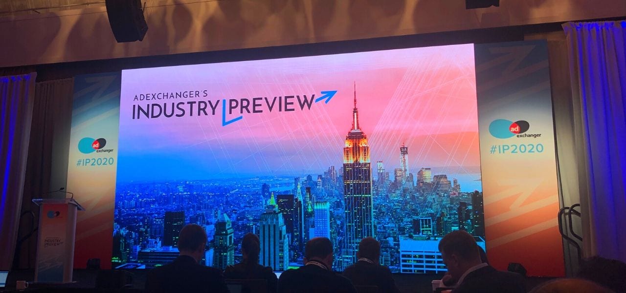 Projector with sunset aerial of New York City