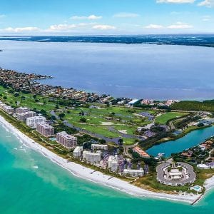 aerial of longboat key florida