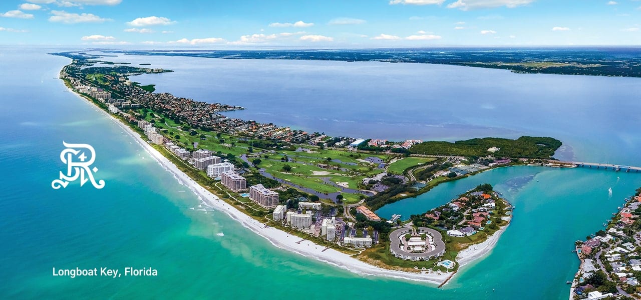aerial of longboat key florida