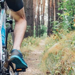 Riding bike on trail