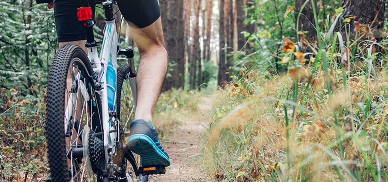 Riding bike on trail