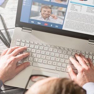 hands on a keyboard representing digital marketing