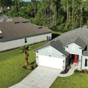 Tributary neighborhood street during real estate cycle