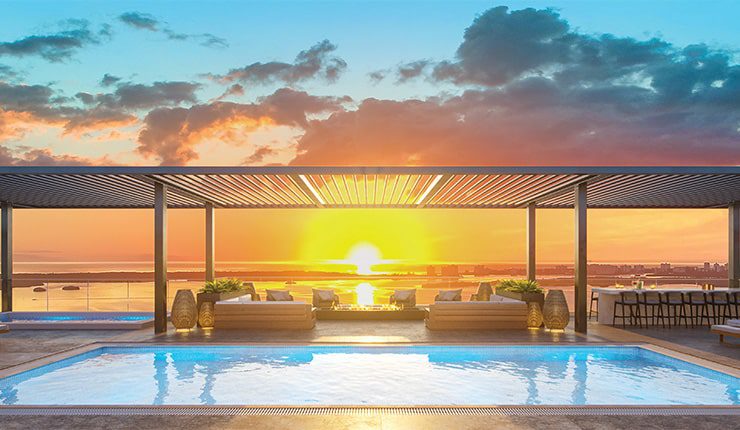 Florida Real Estate - The Island at West Bay Rooftop Amenity Deck, Estero, Florida